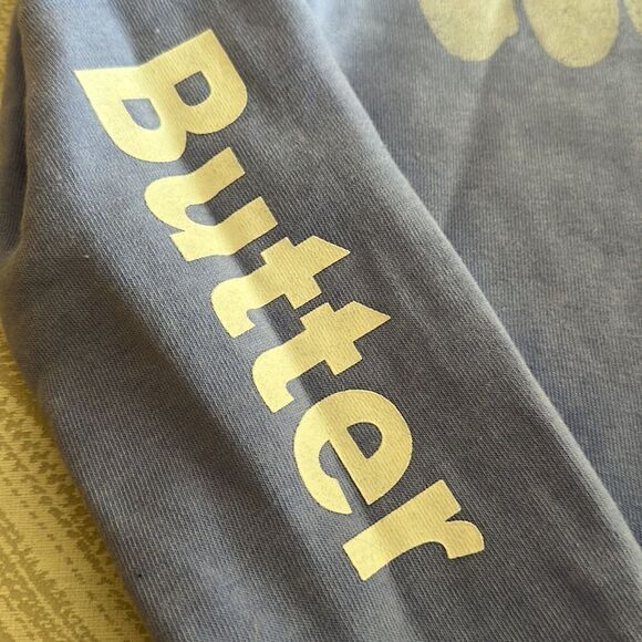 Butter Girls Blue/Purple Cold Shoulder ‘Good Vibes’ Sweatshirt - Picture 2 of 7